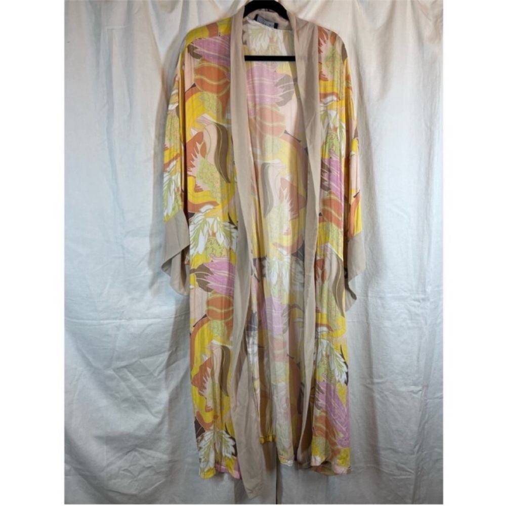 Refka Abstract 70's Psychedelic floral Sari Tunic lightweight OS